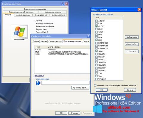 Screenshot HashTab para Windows 8