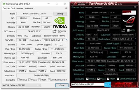 Screenshot GPU-Z para Windows 8