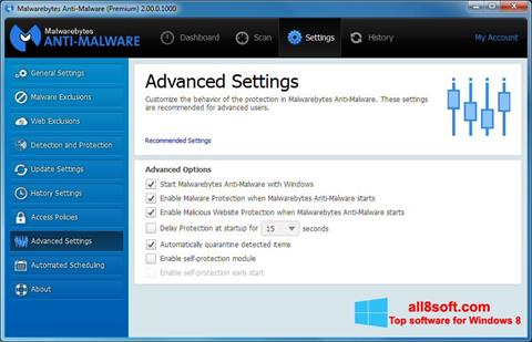 Screenshot Malwarebytes Anti-Malware para Windows 8