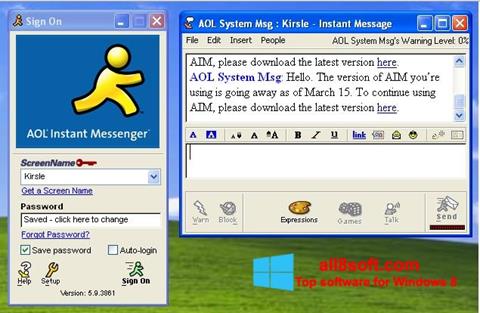 Screenshot AOL Instant Messenger para Windows 8