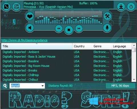 Screenshot RadioSure para Windows 8