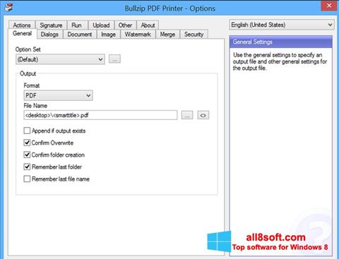 Screenshot BullZip PDF Printer para Windows 8