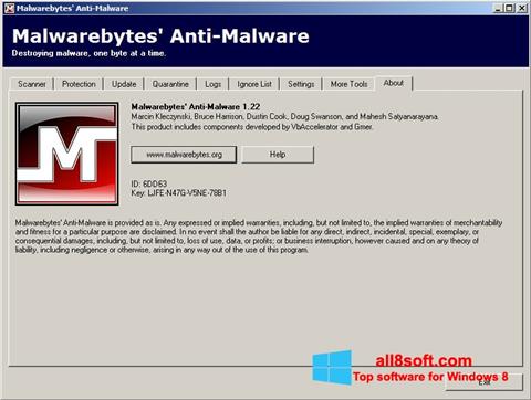 Screenshot Malwarebytes Anti-Malware Free para Windows 8