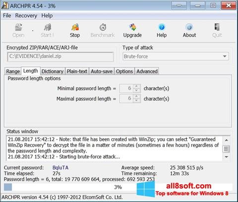 Screenshot Advanced Archive Password Recovery para Windows 8