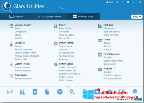 Screenshot Glary Utilities Pro para Windows 8