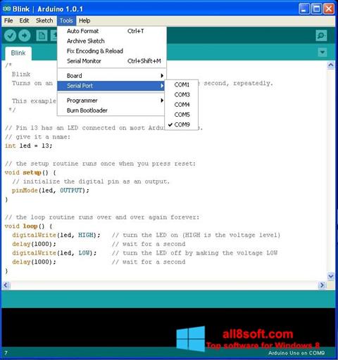 Screenshot Arduino para Windows 8