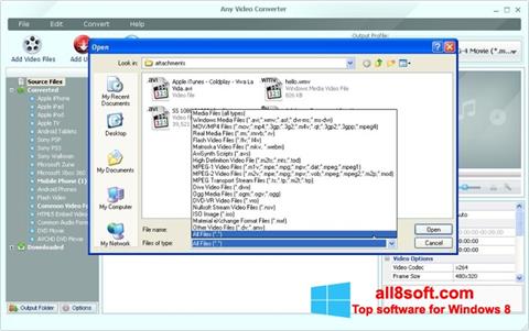 Screenshot Any Video Converter para Windows 8