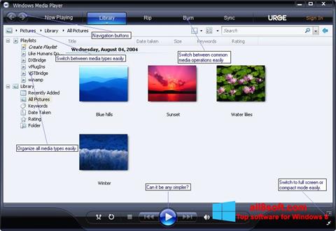 Screenshot Media Player para Windows 8