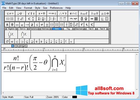 Screenshot MathType para Windows 8