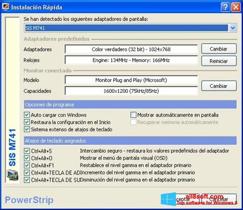 Screenshot PowerStrip para Windows 8