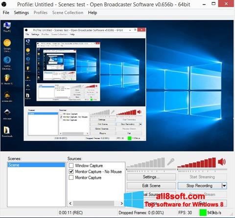 Screenshot Open Broadcaster Software para Windows 8
