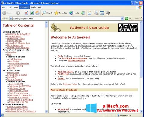 Screenshot ActivePerl para Windows 8
