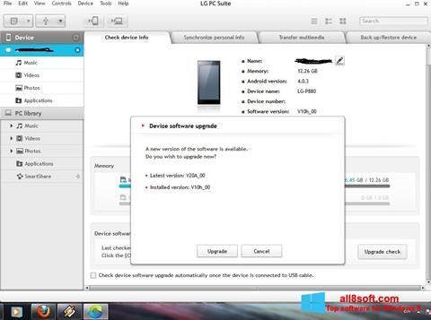 Screenshot LG PC Suite para Windows 8