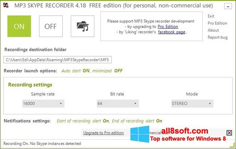 Screenshot MP3 Skype Recorder para Windows 8