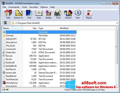 Screenshot WinRAR para Windows 8