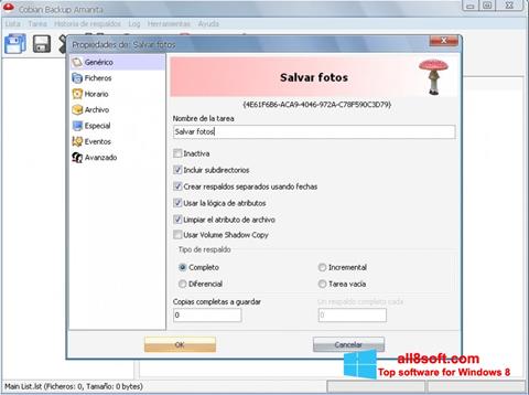 Screenshot Cobian Backup para Windows 8