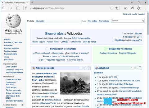 Screenshot Microsoft Edge para Windows 8