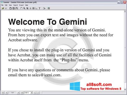 Screenshot Gemini para Windows 8