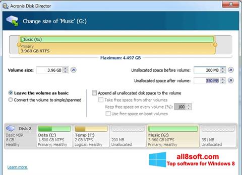 Screenshot Acronis Disk Director Suite para Windows 8