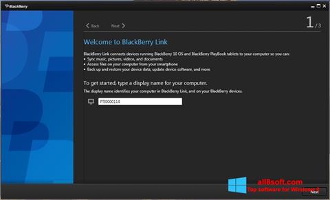 Screenshot BlackBerry Link para Windows 8