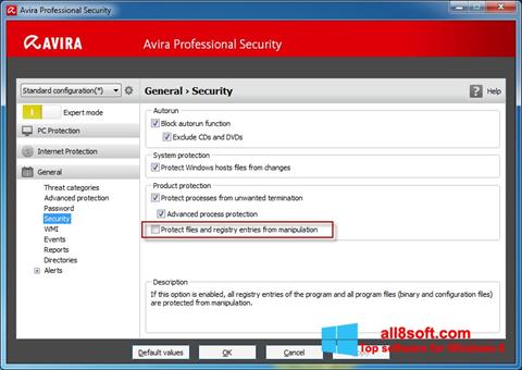 Screenshot Avira Professional Security para Windows 8