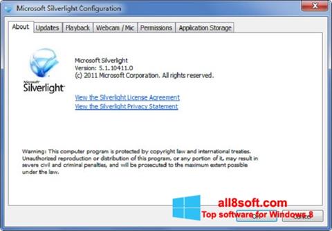 Screenshot Microsoft Silverlight para Windows 8