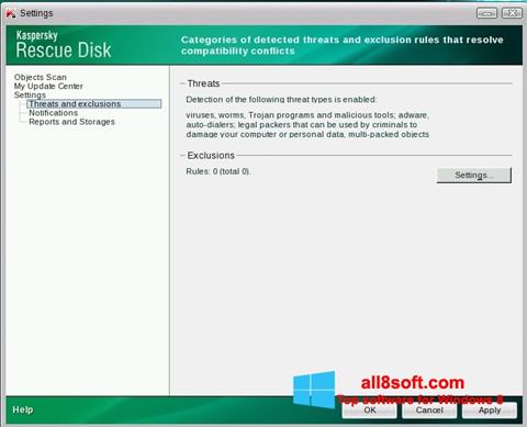 Screenshot Kaspersky Rescue Disk para Windows 8