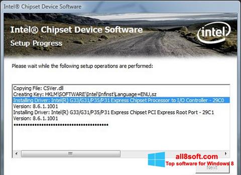 Screenshot Intel Chipset Device Software para Windows 8