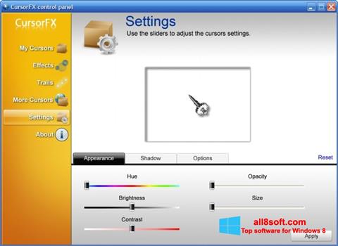 Screenshot CursorFX para Windows 8