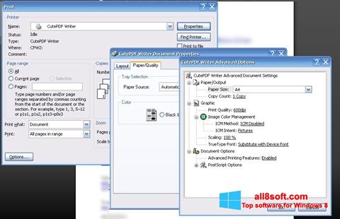 Screenshot CutePDF Writer para Windows 8