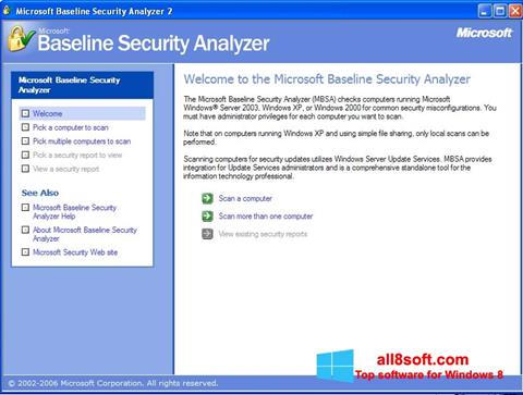 Screenshot Microsoft Baseline Security Analyzer para Windows 8