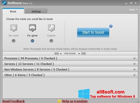 Screenshot JetBoost para Windows 8