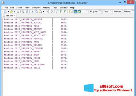 Screenshot EmEditor para Windows 8
