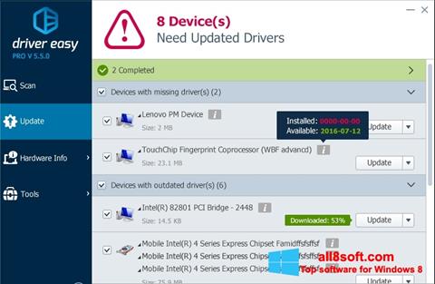 Screenshot Driver Easy para Windows 8