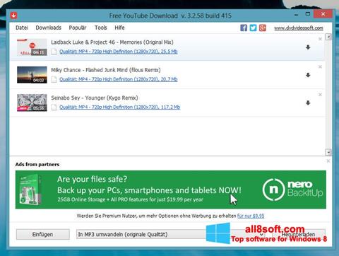 Screenshot Free YouTube Download para Windows 8