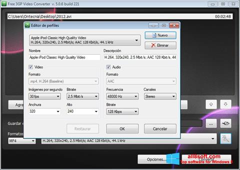 Screenshot Free MP4 Video Converter para Windows 8