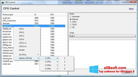 Screenshot CPU-Control para Windows 8