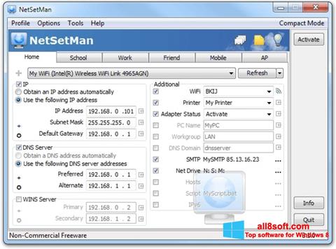 Screenshot NetSetMan para Windows 8