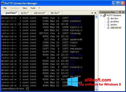 Screenshot PuTTY Connection Manager para Windows 8