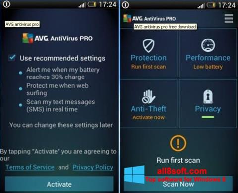 Screenshot AVG AntiVirus Pro para Windows 8