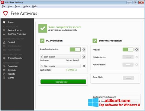 Screenshot Avira Free Antivirus para Windows 8