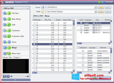 Screenshot DVDFab para Windows 8