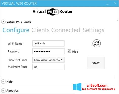 Screenshot Virtual WiFi Router para Windows 8
