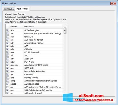Screenshot Combined Community Codec Pack para Windows 8