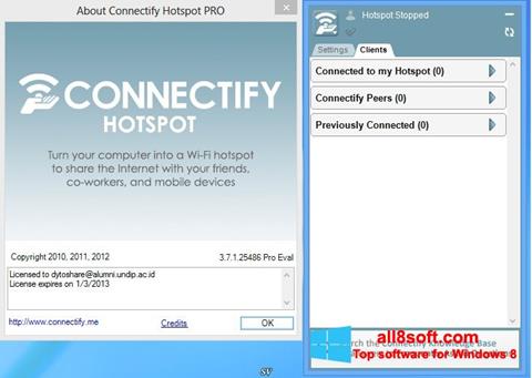 Screenshot Connectify Hotspot para Windows 8