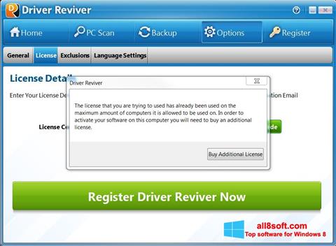 Screenshot Driver Reviver para Windows 8