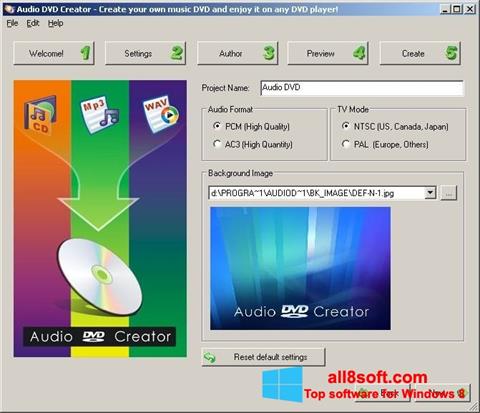 Screenshot Audio DVD Creator para Windows 8
