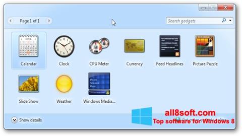 Screenshot 8GadgetPack para Windows 8