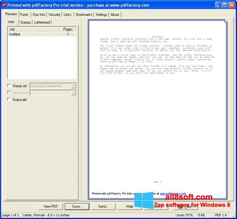 Screenshot pdfFactory Pro para Windows 8