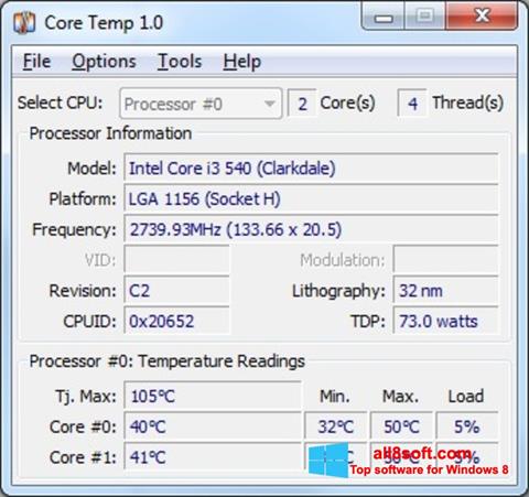 Screenshot Core Temp para Windows 8